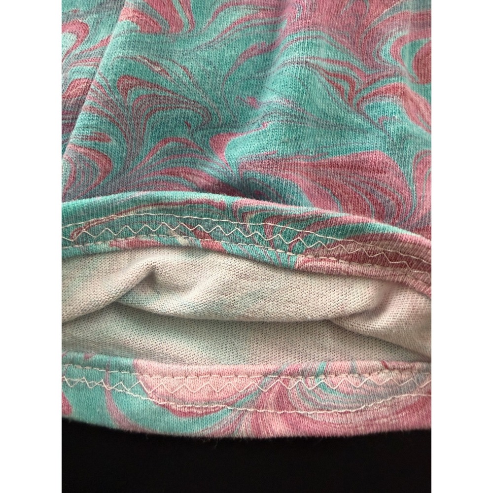 Shirleighs Marbled Art Kids Skirt Pink Teal Hand Dyed Cotton Size L Made in USA - Picture 4 of 9